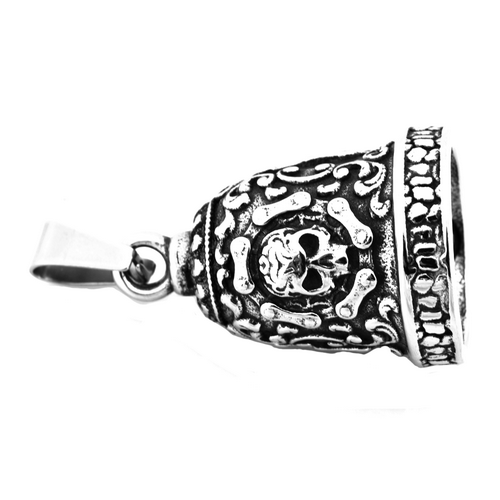 FSP17W88 live to ride chain skull bell biker Pendant